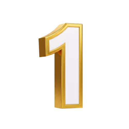 golden number 1 3d render Numéro 1